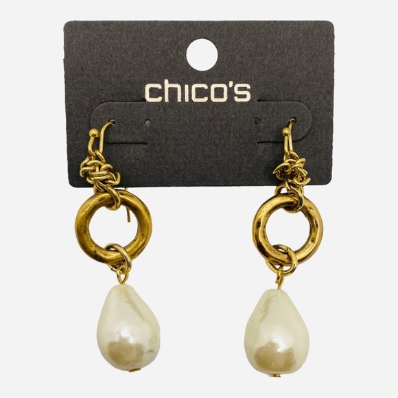 Chico's Jewelry - Chico’s Pearl Drop Earrings NWT